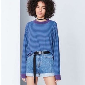 UO blue & purple striped long sleeve t shirt | M
